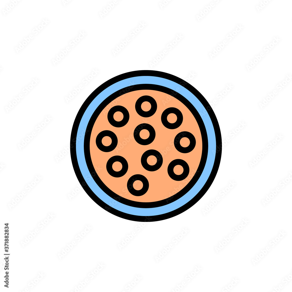 Poster lentils icon. simple color with outline vector elements of vegetarian food icons for ui and ux, webs