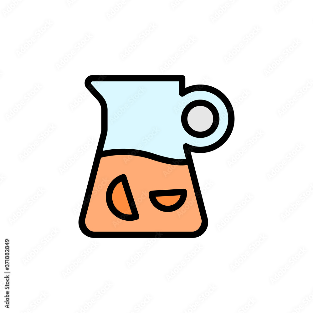 Poster orange juice glass icon. simple color with outline vector elements of vegetarian food icons for ui a