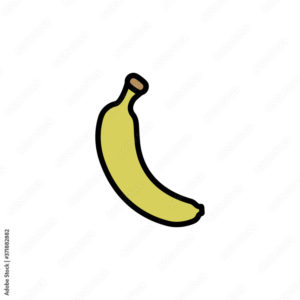 Poster banana icon. simple color with outline vector elements of vegetarian food icons for ui and ux, websi