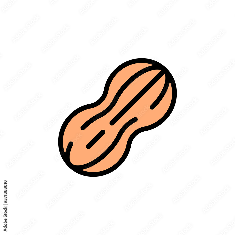 Poster peanut icon. simple color with outline vector elements of vegetarian food icons for ui and ux, websi