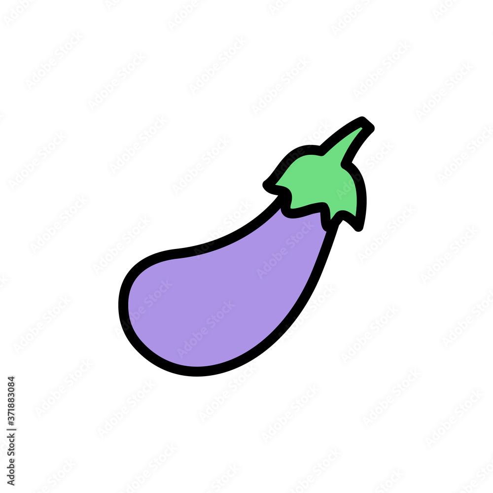 Aufkleber eggplant icon. simple color with outline vector elements of vegetarian food icons for ui and ux, web