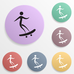Powerlifting badge color set icon. Simple glyph, flat vector of sport icons for ui and ux, website or mobile application