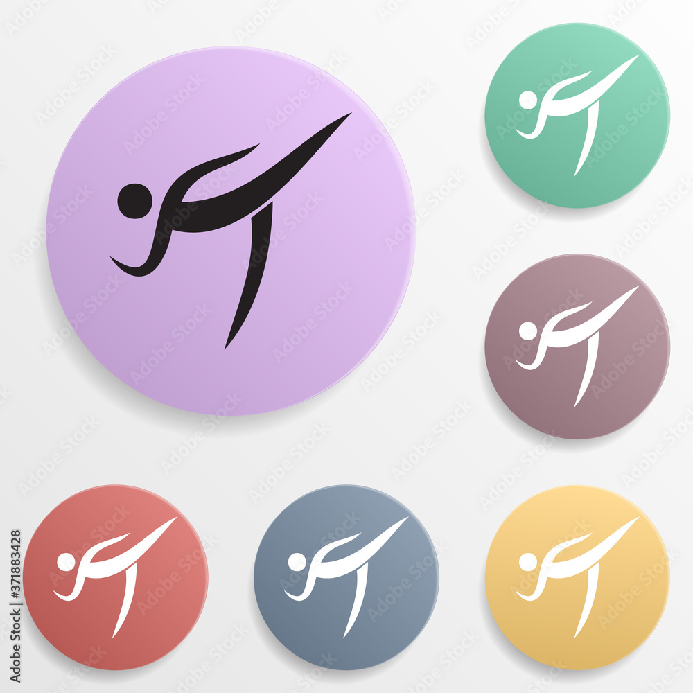Poster powerlifting... badge color set icon. simple glyph, flat vector of sport icons for ui and ux, websit