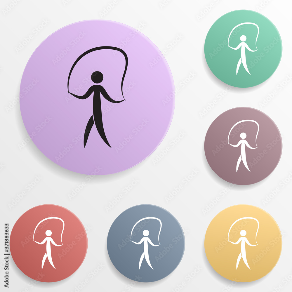 Poster jumper badge color set icon. simple glyph, flat vector of sport icons for ui and ux, website or mobi