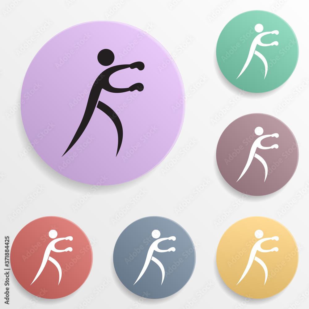 Poster boxing badge color set icon. simple glyph, flat vector of sport icons for ui and ux, website or mobi