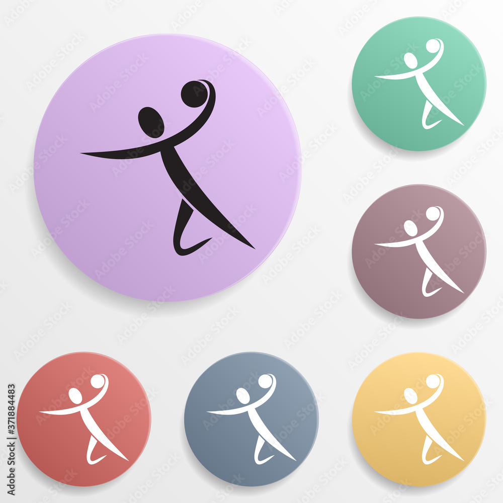 Aufkleber man on jet ski badge color set icon. simple glyph, flat vector of sport icons for ui and ux, website