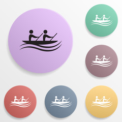 Rowing badge color set icon. Simple glyph, flat vector of sport icons for ui and ux, website or mobile application