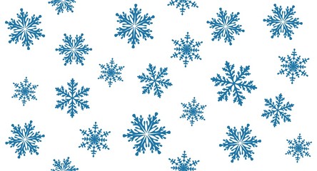 Snowflakes. Christmas seamless pattern. Background template for winter, New Year and Christmas posters, greetings, invitations. Design holiday packaging, wrapping paper and textiles. Isolated. Vector