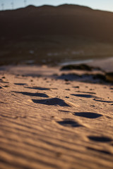 Footprints in a beach