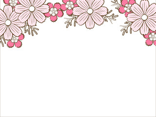 コスモスとナデシコのイラスト背景