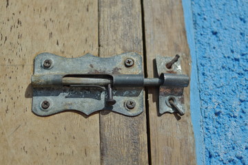 old wooden door lock repaired