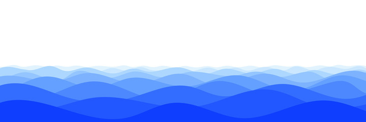Vector drawing of waves on the sea, natural background