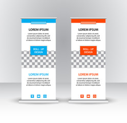 Obraz premium Vector design roll up Banner background or header templates.