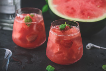 strawberry smoothie in glass