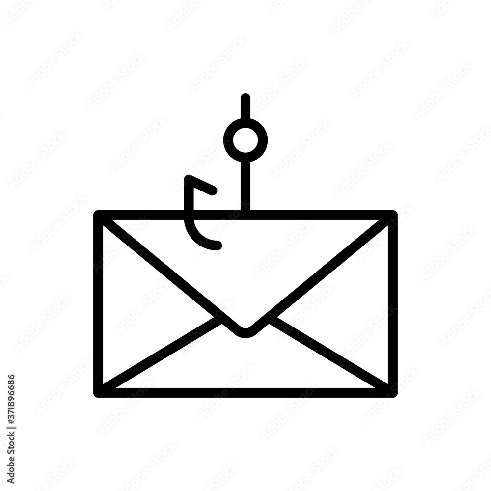 Aufkleber message cyber attack icon. simple line, outline vector elements of hacks icons for ui and ux, websit