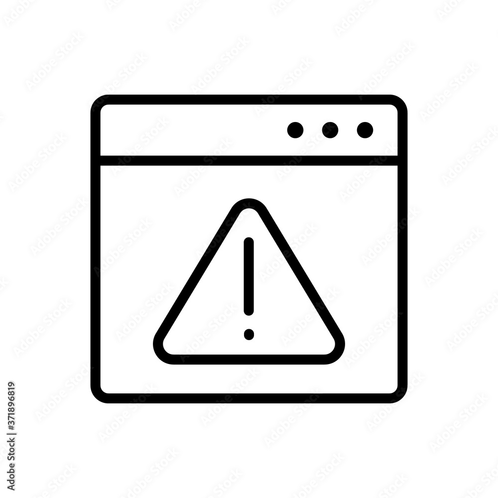 Poster website cyber attack alert icon. simple line, outline vector elements of hacks icons for ui and ux, 