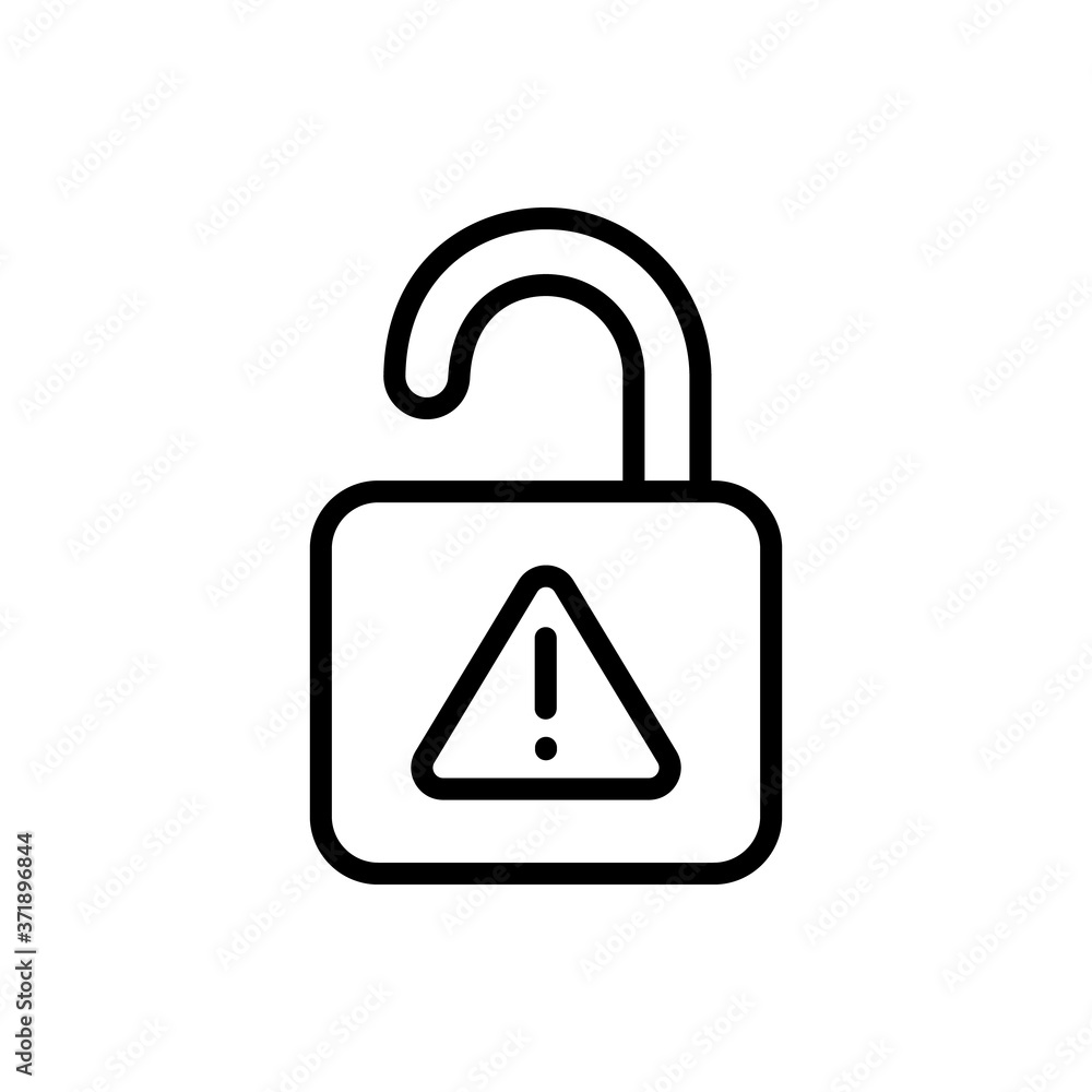 Poster encryption unlock icon. simple line, outline vector elements of hacks icons for ui and ux, website o