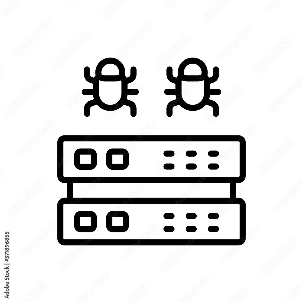 Poster server cyber attack icon. simple line, outline vector elements of hacks icons for ui and ux, website