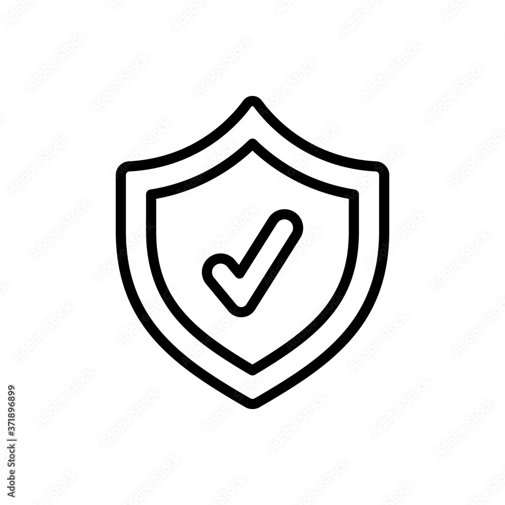 Poster shield antivirus protected icon. simple line, outline vector elements of hacks icons for ui and ux, 