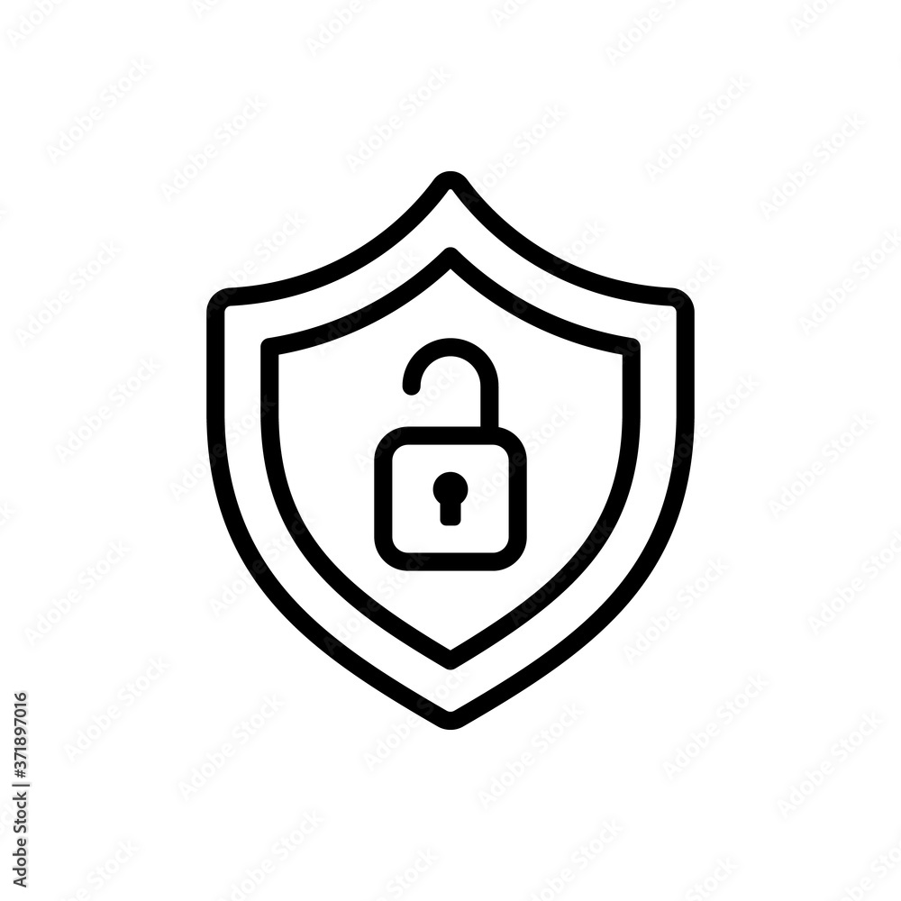 Poster antivirus shield icon. simple line, outline vector elements of hacks icons for ui and ux, website or