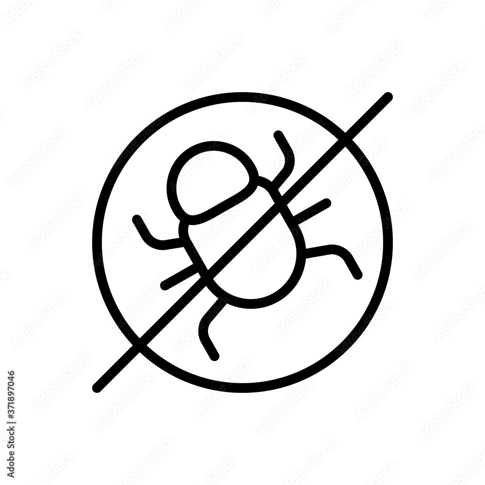 Poster bug cyber attack antivirus icon. simple line, outline vector elements of hacks icons for ui and ux, 