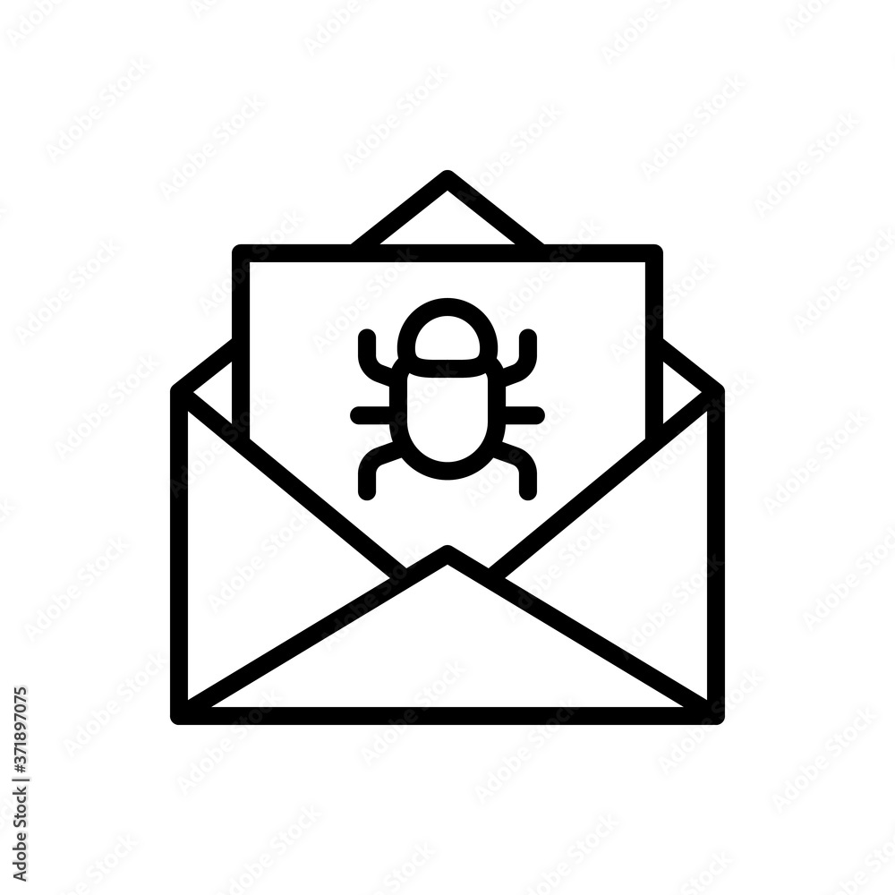 Poster spam message icon. simple line, outline vector elements of hacks icons for ui and ux, website or mob