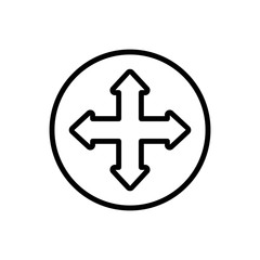 Arrow four direction icon. Simple line, outline vector elements of pointer icons for ui and ux, website or mobile application