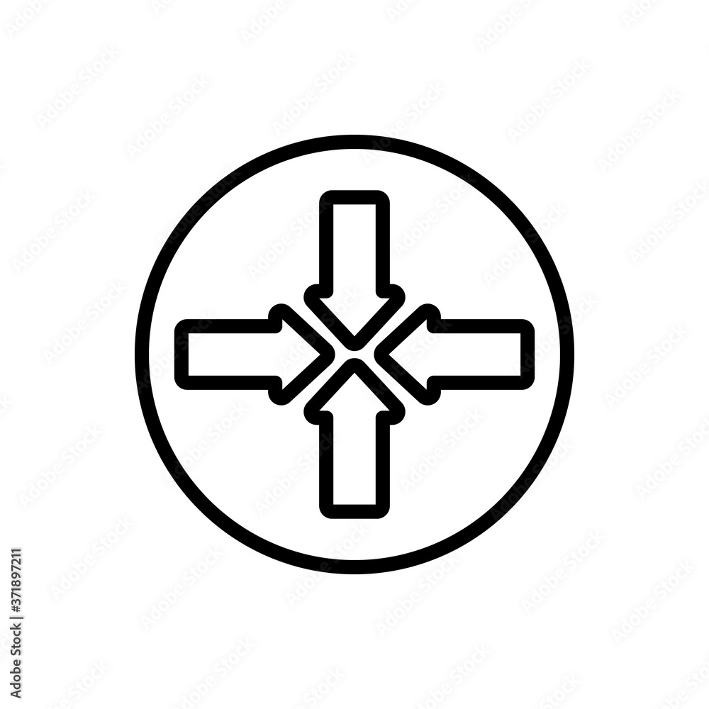 Poster Arrow four direction icon. Simple line, outline vector elements of pointer icons for ui and ux, website or mobile application
