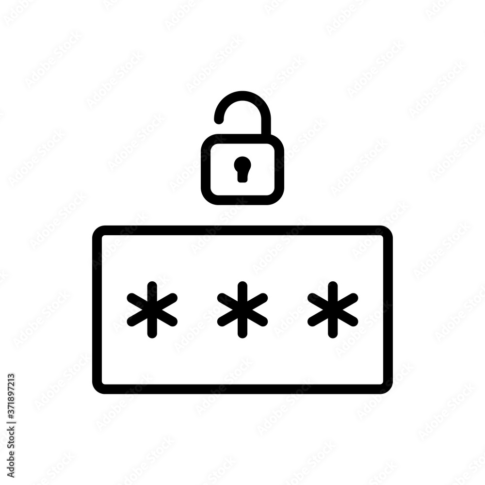 Poster password lock unlock icon. simple line, outline vector elements of hacks icons for ui and ux, websit