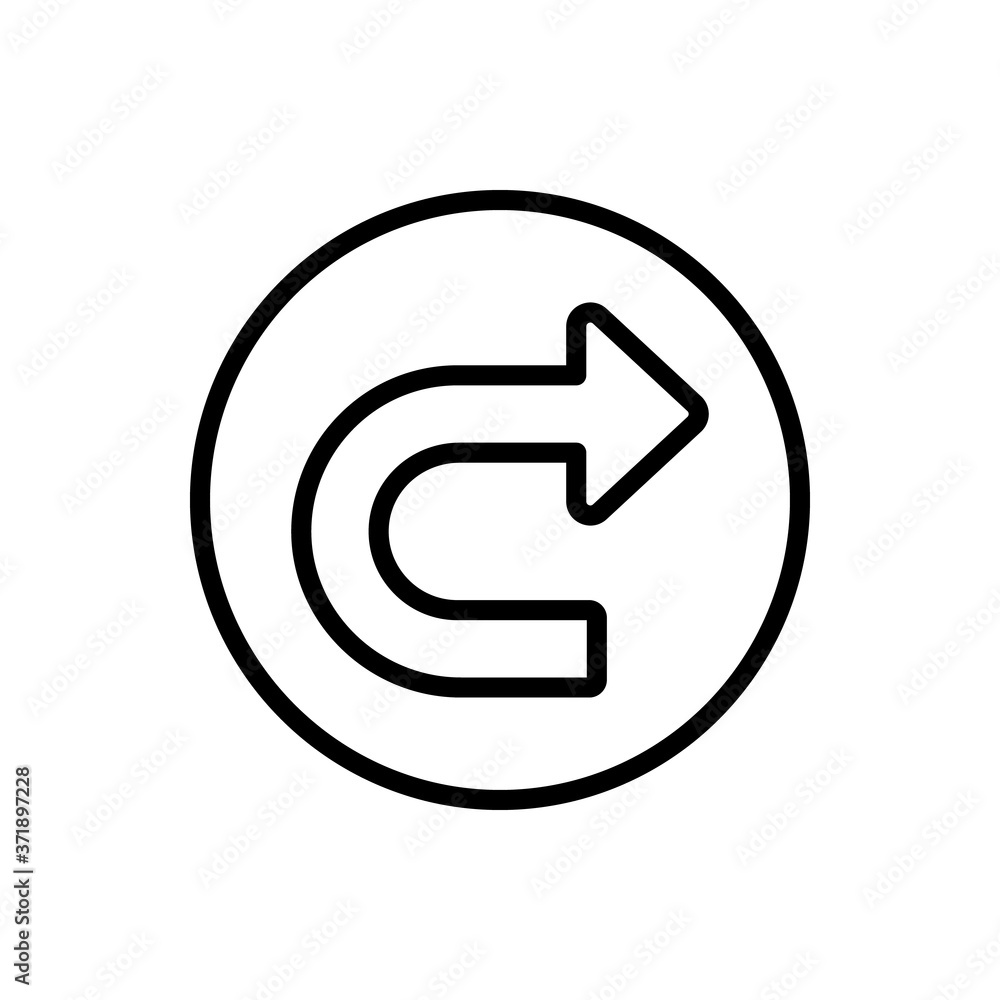 Aufkleber arrow turn and right icon. simple line, outline vector elements of pointer icons for ui and ux, webs