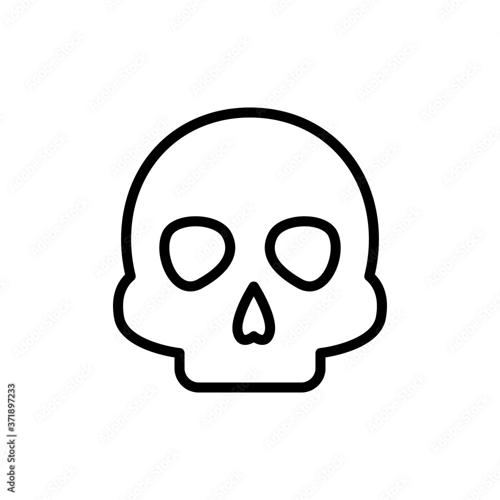 Poster skull head icon. simple line, outline vector elements of esoteric icons for ui and ux, website or mo