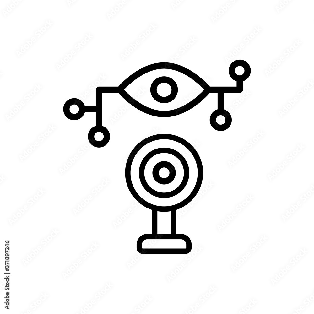 Poster webcam cyber attack icon. simple line, outline vector elements of hacks icons for ui and ux, website