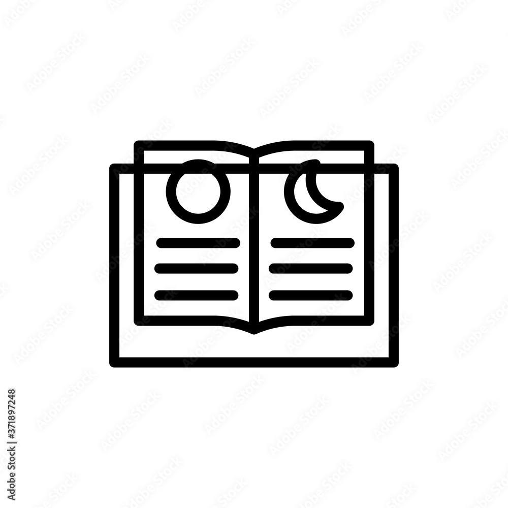 Poster book astrology icon. simple line, outline vector elements of esoteric icons for ui and ux, website o