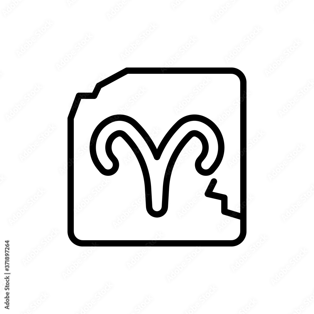 Poster aries zodiac icon. simple line, outline vector elements of esoteric icons for ui and ux, website or 