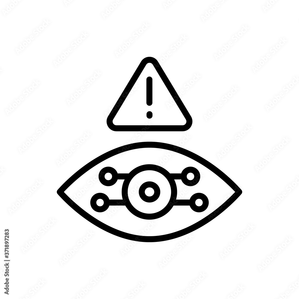 Poster spyware cyber attack icon. simple line, outline vector elements of hacks icons for ui and ux, websit