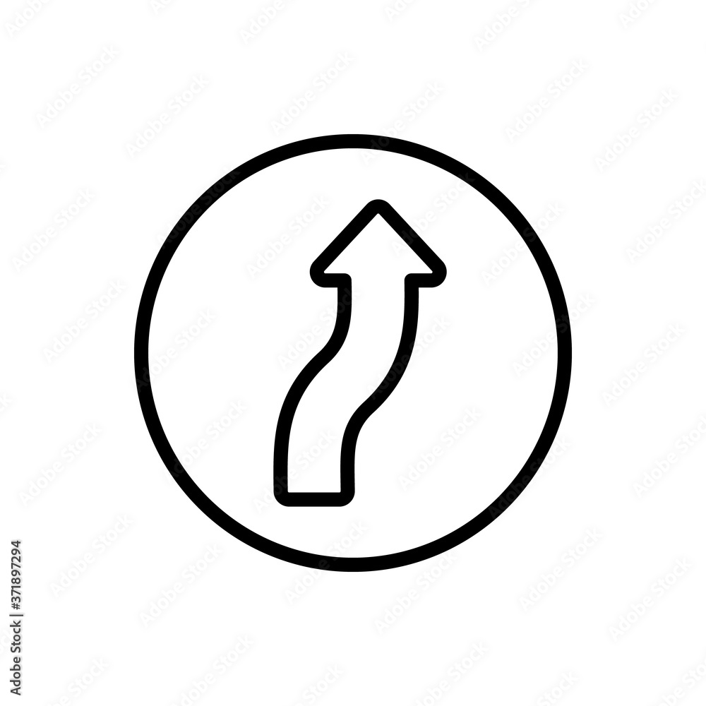 Poster arrow turn and up icon. simple line, outline vector elements of pointer icons for ui and ux, website