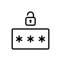 Password lock unlock icon. Simple line, outline vector elements of hacks icons for ui and ux, website or mobile application