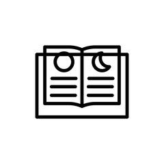 Book astrology icon. Simple line, outline vector elements of esoteric icons for ui and ux, website or mobile application