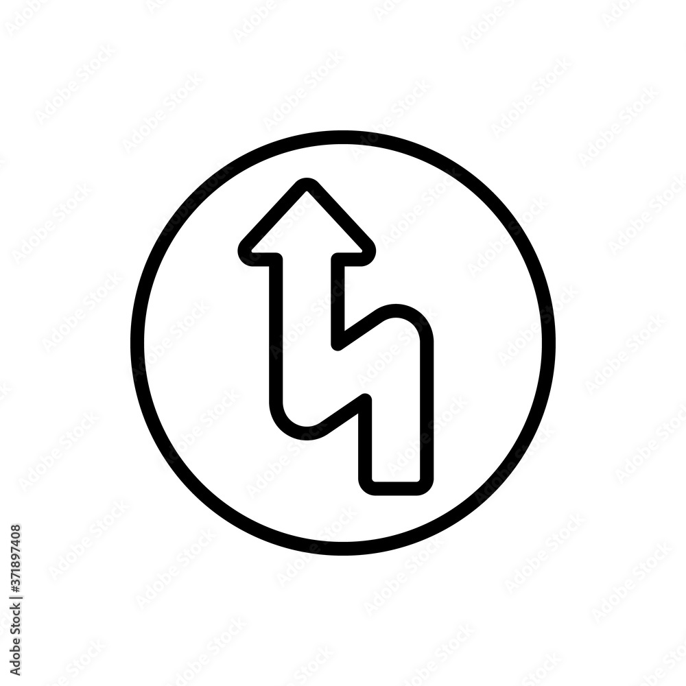 Poster arrow turn and up icon. simple line, outline vector elements of pointer icons for ui and ux, website
