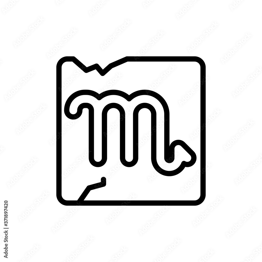 Poster zodiac scorpio icon. simple line, outline vector elements of esoteric icons for ui and ux, website o