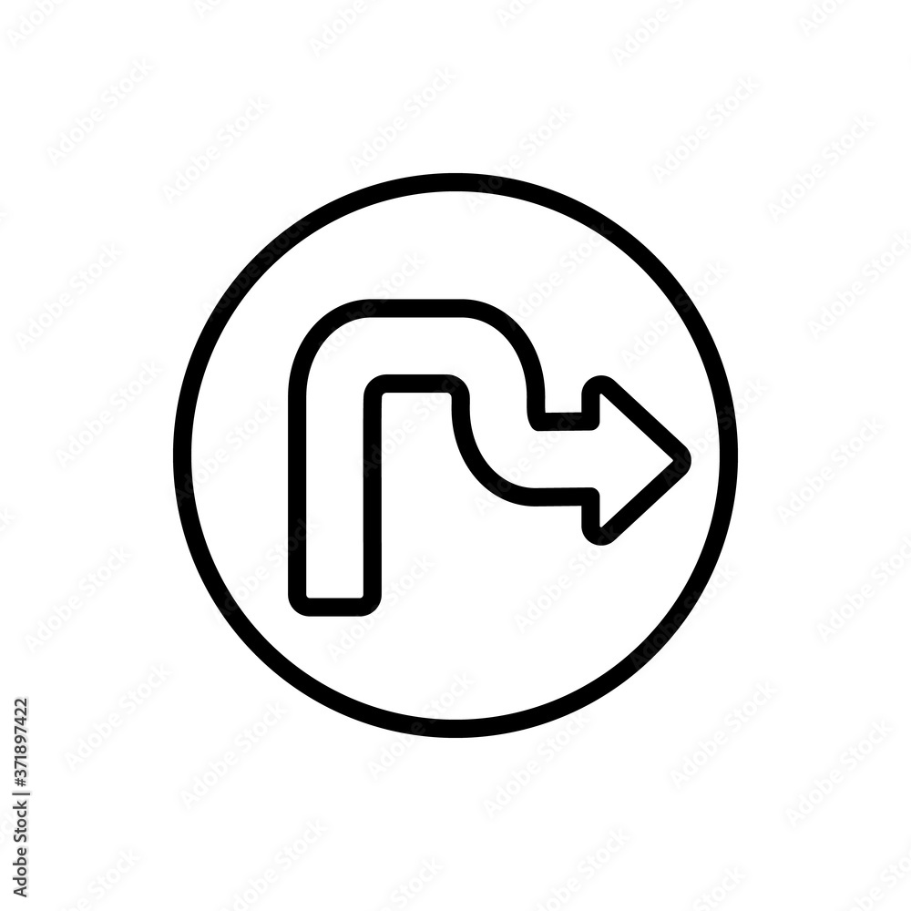 Poster arrow turn and right icon. simple line, outline vector elements of pointer icons for ui and ux, webs