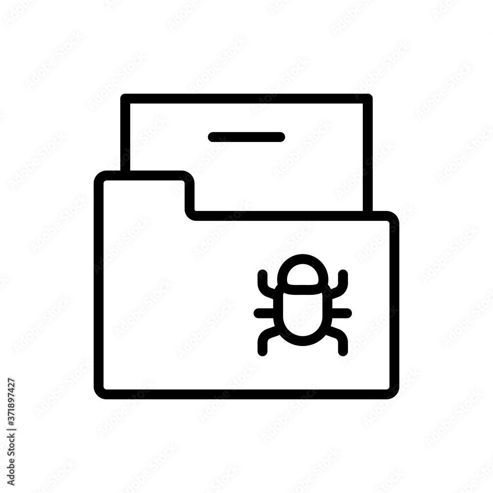 Poster folder cyber attack icon. simple line, outline vector elements of hacks icons for ui and ux, website