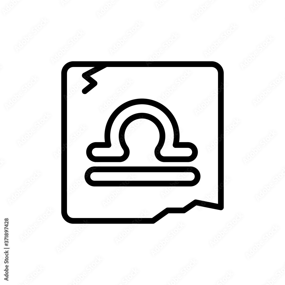 Poster zodiac libra icon. simple line, outline vector elements of esoteric icons for ui and ux, website or 