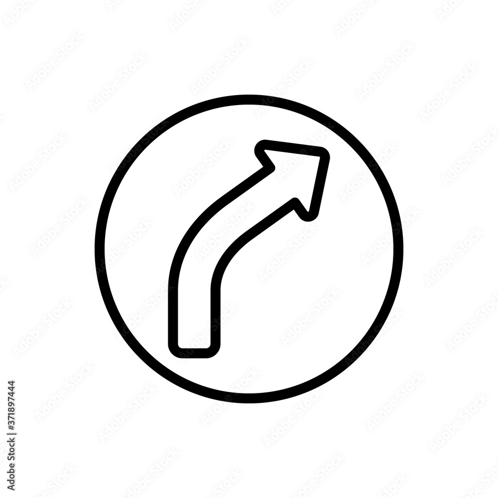 Poster arrow turn and right icon. simple line, outline vector elements of pointer icons for ui and ux, webs