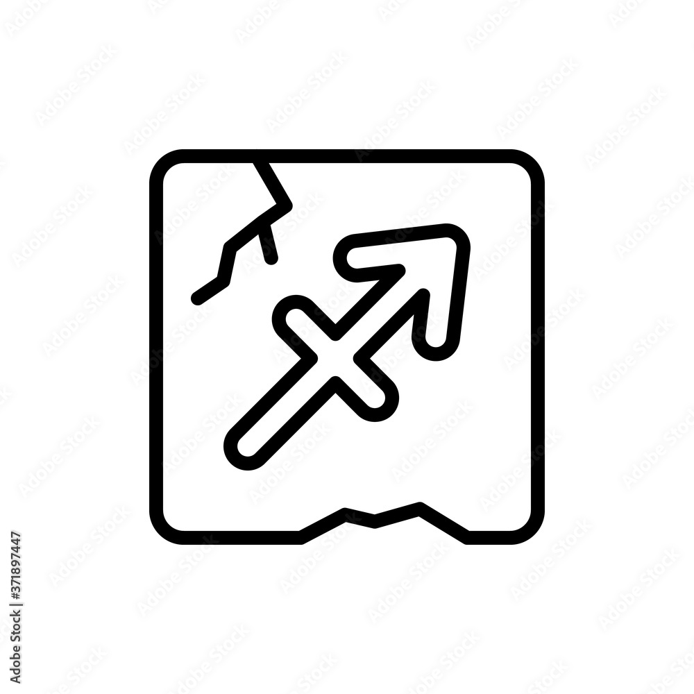 Poster zodiac sagittarius icon. simple line, outline vector elements of esoteric icons for ui and ux, websi