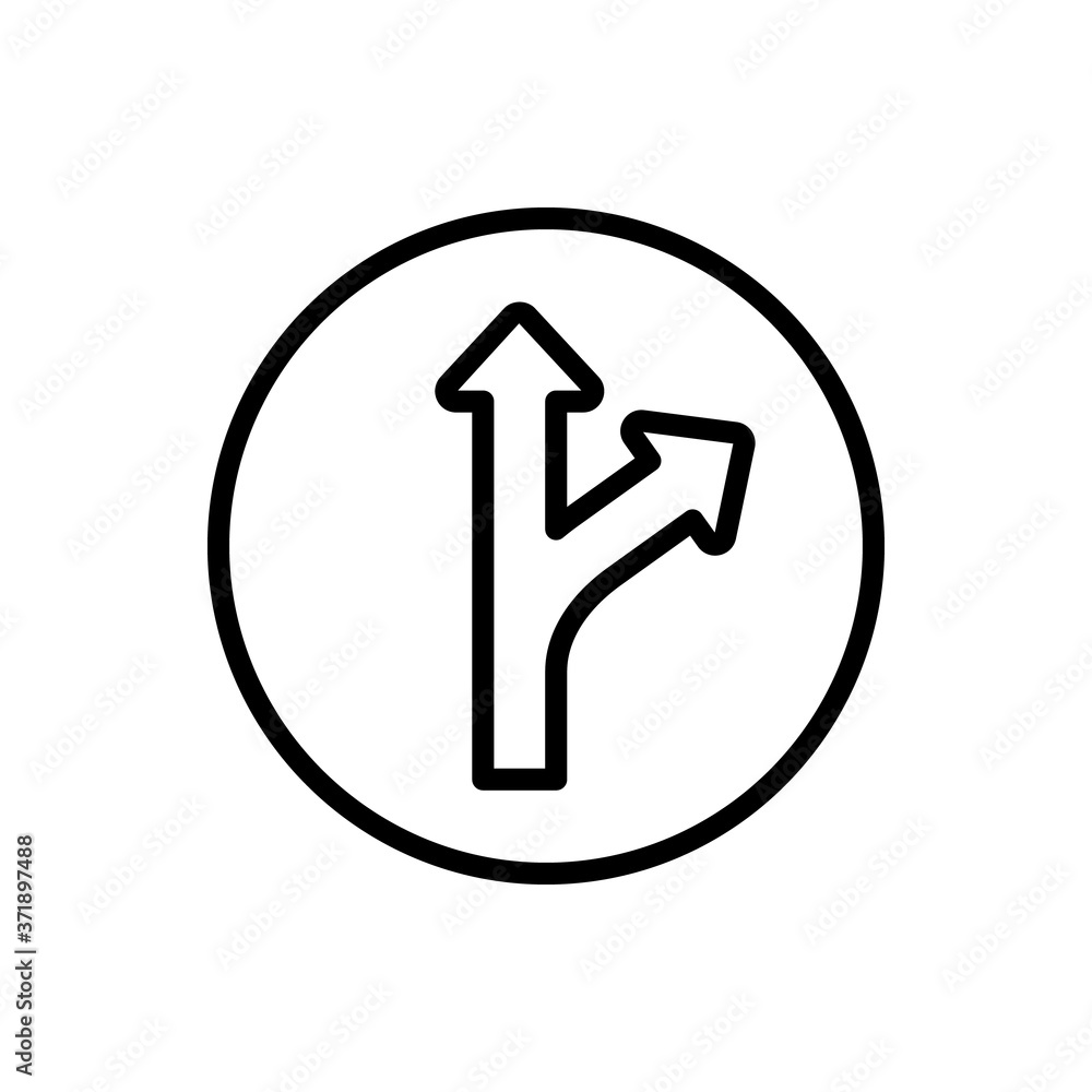 Poster arrow up and right icon. simple line, outline vector elements of pointer icons for ui and ux, websit