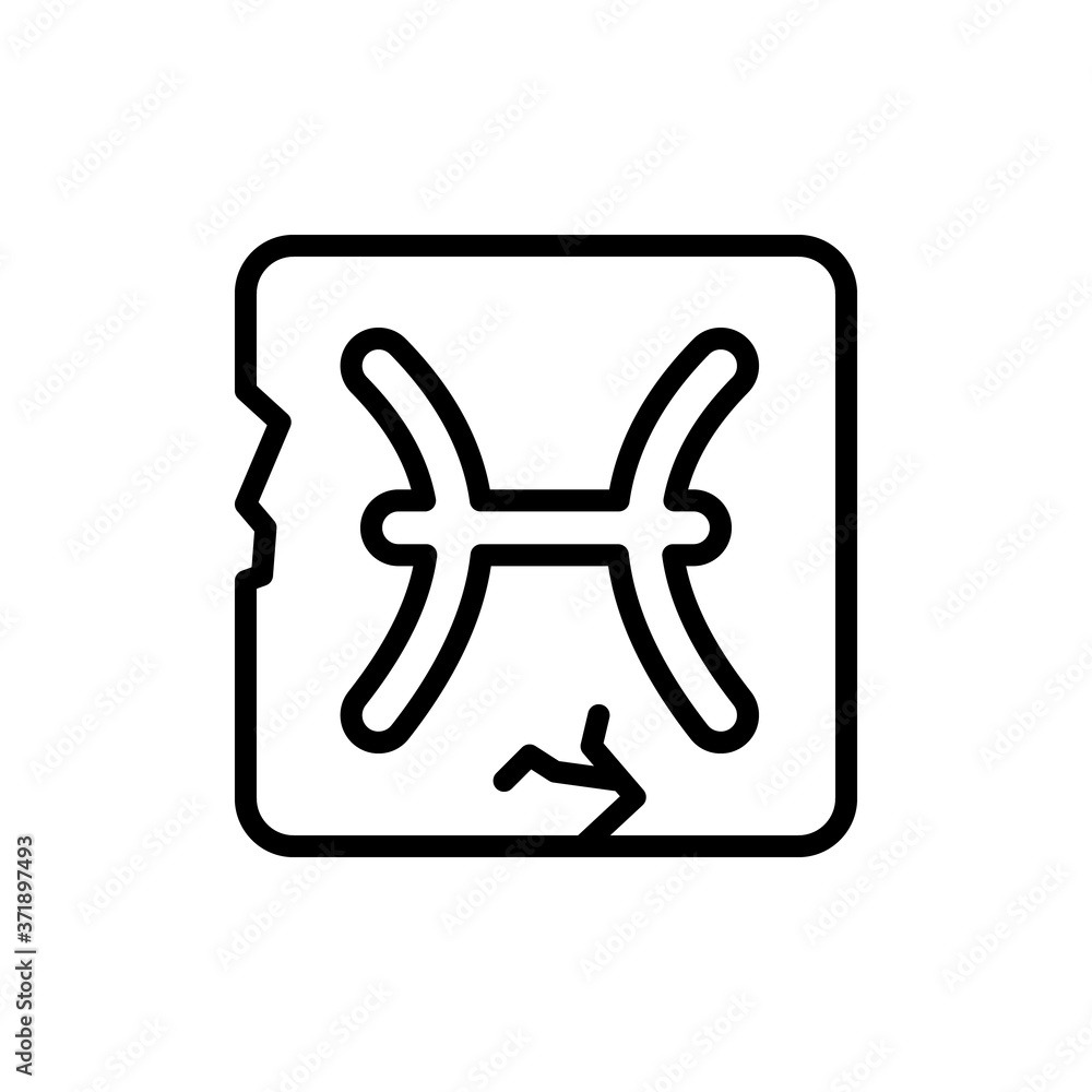 Poster zodiac pisces icon. simple line, outline vector elements of esoteric icons for ui and ux, website or