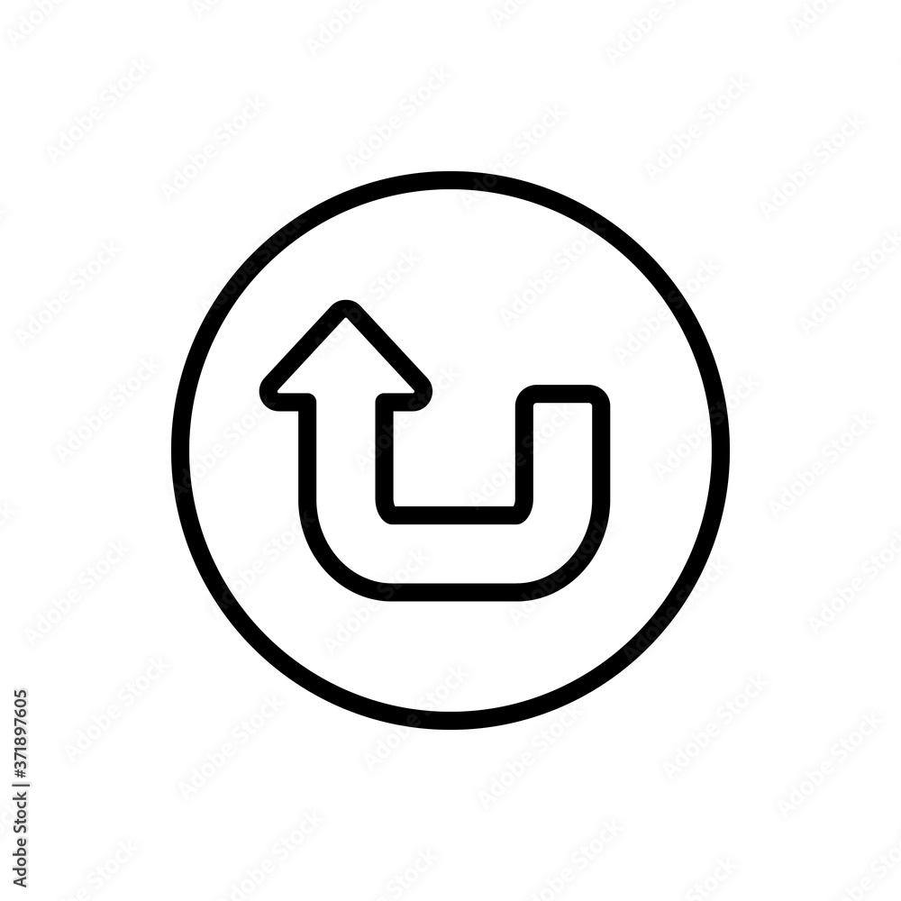 Poster arrow turn and up icon. simple line, outline vector elements of pointer icons for ui and ux, website