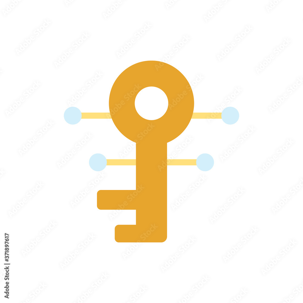 Poster key cyber attack icon. simple color vector elements of hacks icons for ui and ux, website or mobile 