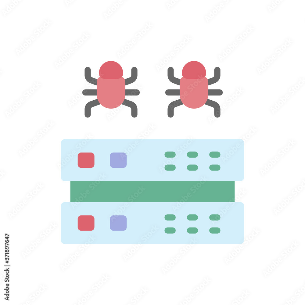 Poster server cyber attack icon. simple color vector elements of hacks icons for ui and ux, website or mobi